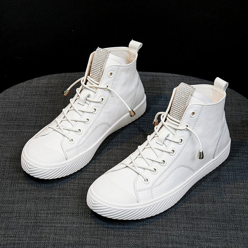 First Layer Cowhide Female Spring Korean Sports Women's Board Shoes