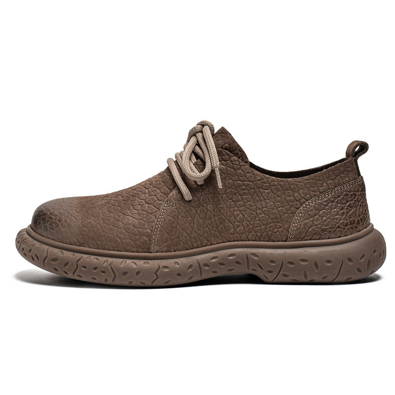 Men's Cowhide Flat Soft Surface Bottom Comfortable Breathable Men's Casual Leather Shoes