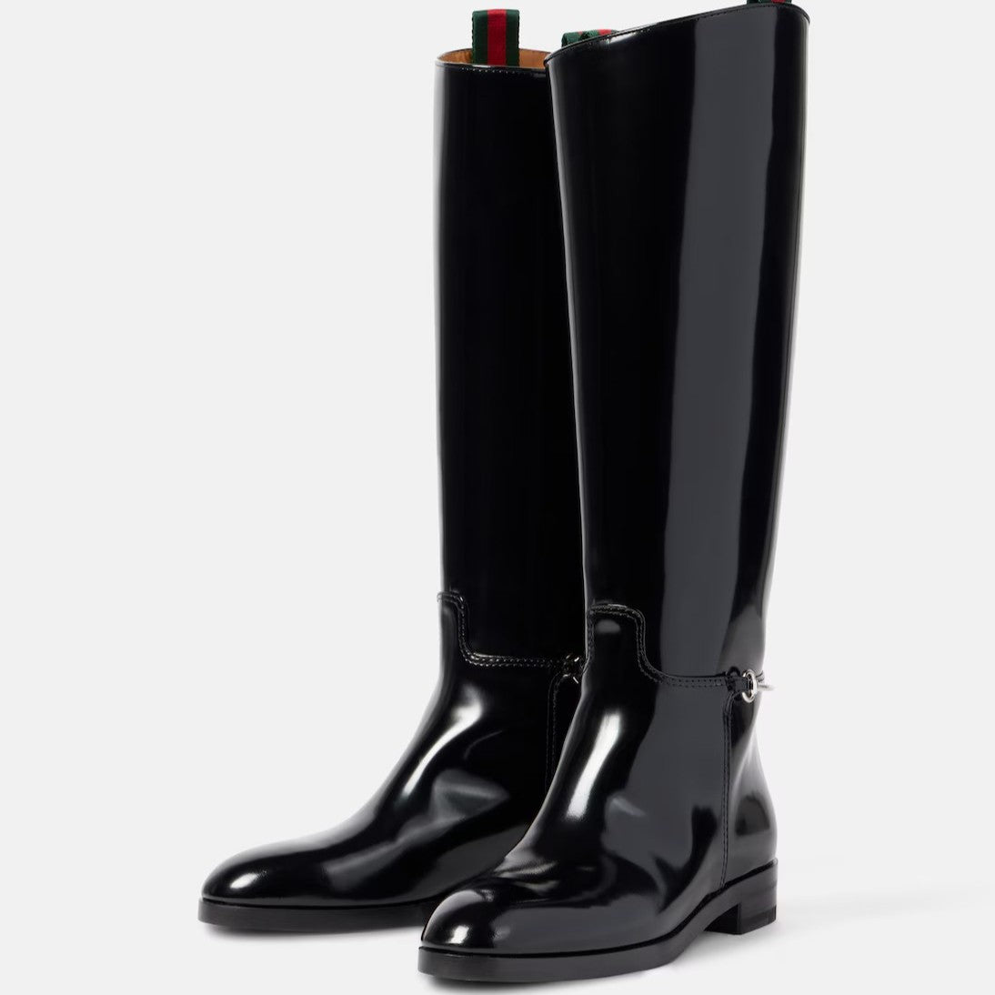 Style Large Tube Circumference Loose Straight Metal Women's Leather Boots