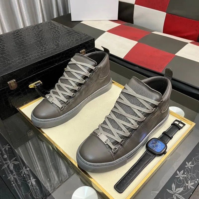 Thick Bottom Height Increasing Color Matching Men's Casual Shoes
