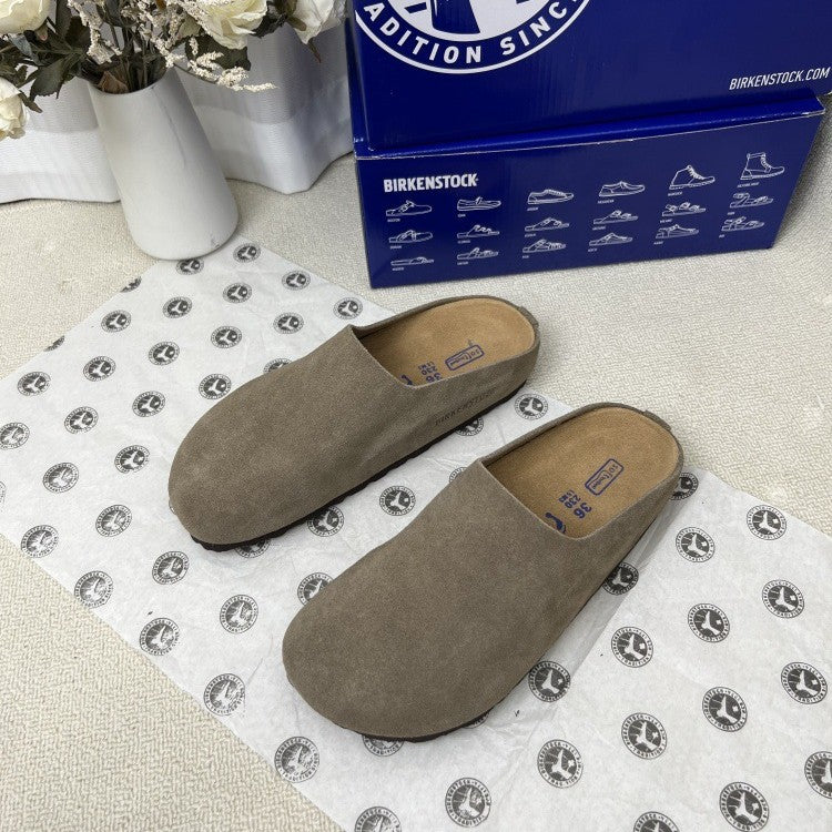 Women's & Men's Muller Genuine Potato Slip-on Closed Toe Leisure Lovers Flat Slippers