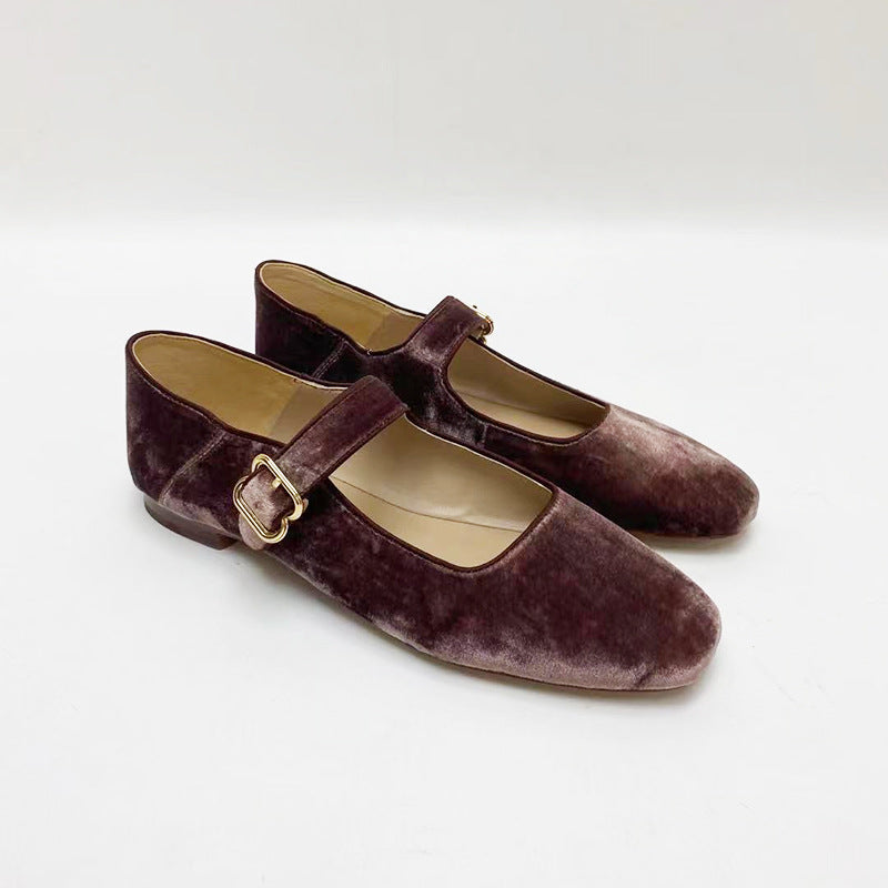 Women's Jane Flat Pumps Comfortable Square Head Women's Casual Shoes