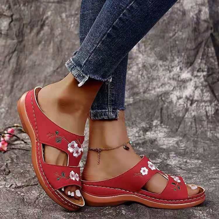 Women's Summer Seaside Outdoor Wedge Flower Beach Sandals