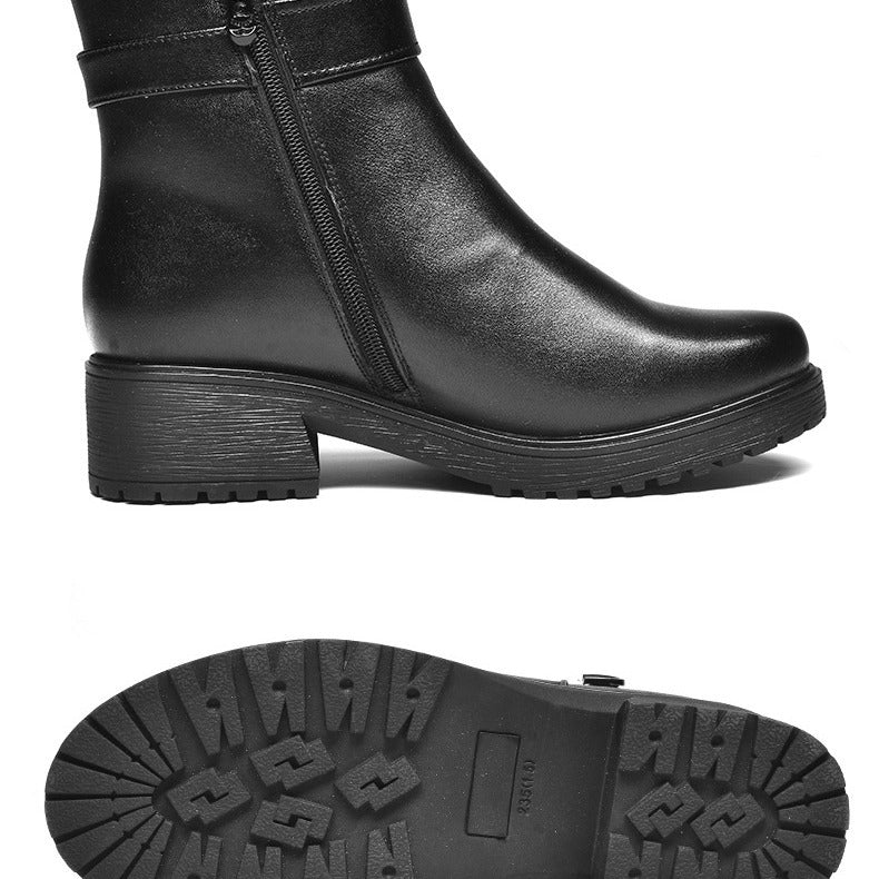 Women's Strong Man Winter British Martin Wool Chunky Cotton Women's Shoes