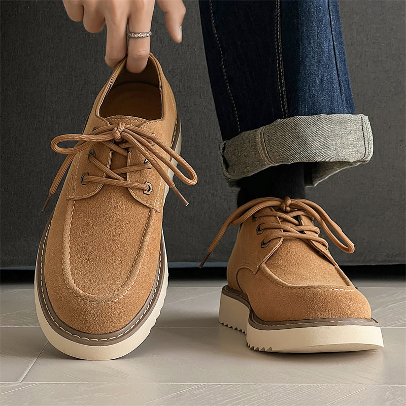 Men's Male Youth Retro British Genuine Outdoor Leather Shoes