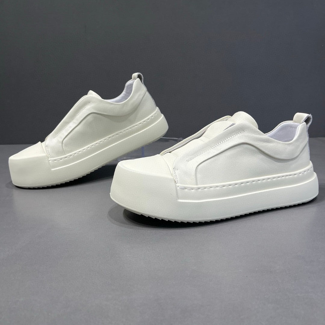 Creative Men's Fashionable Slip-on Platform White Men's Board Shoes
