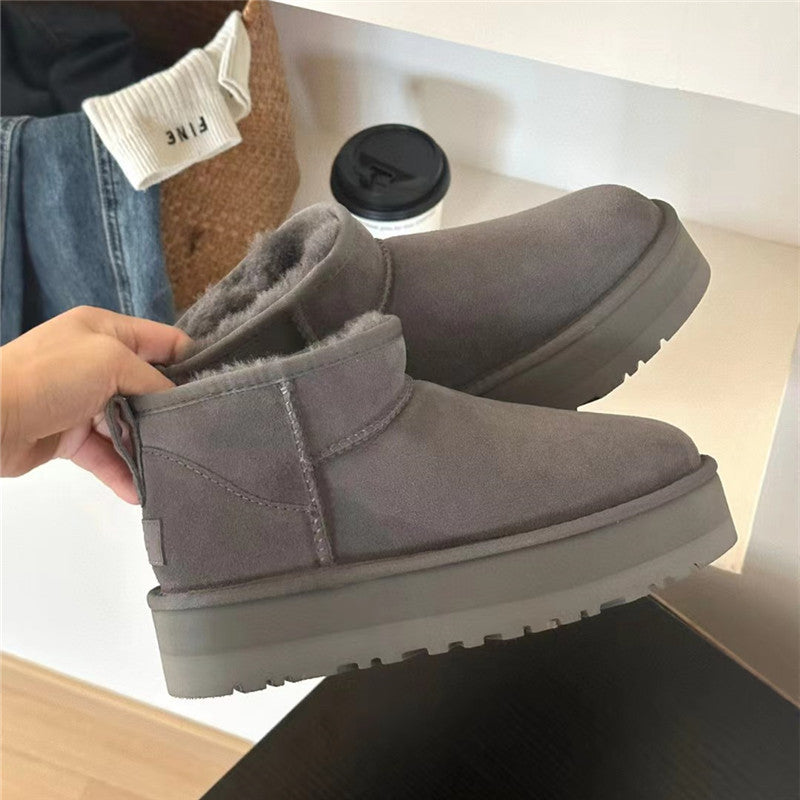 Face Short Platform Muffin Mini Small Women's Snow Boots