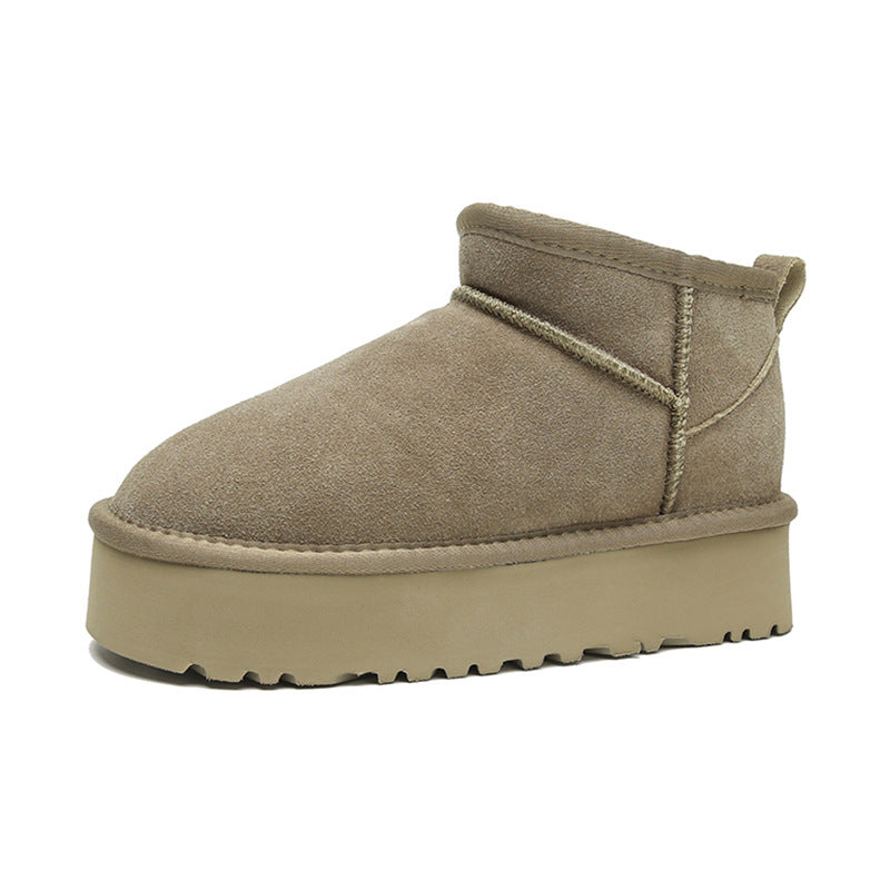 Women's Platform Winter Fur Integrated Fleece Lined Snow Boots