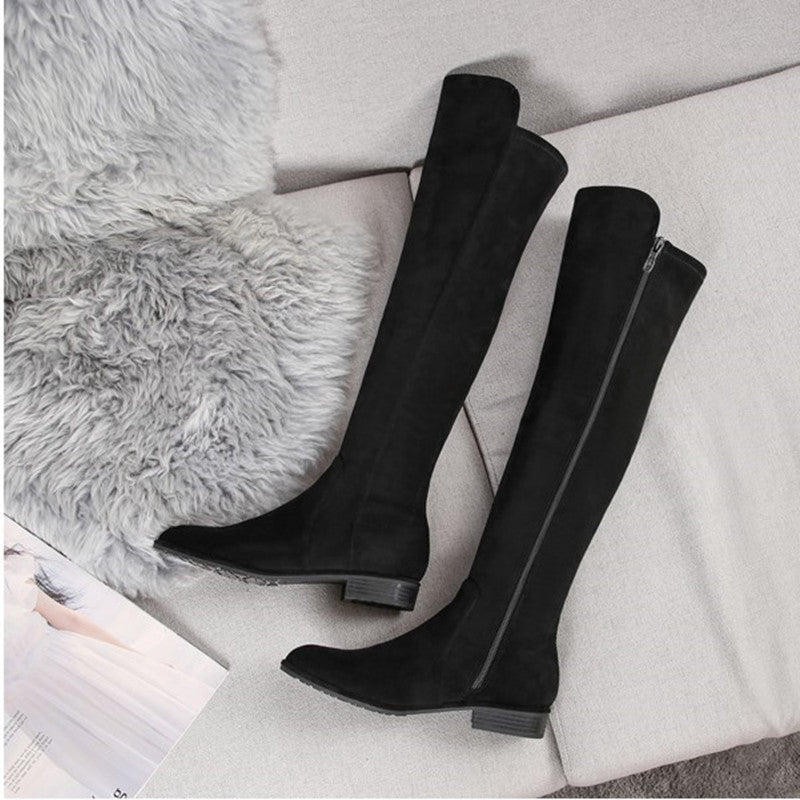 High Tube High-heel Long Zipper Skinny Knight Stretch Women's Leather Boots
