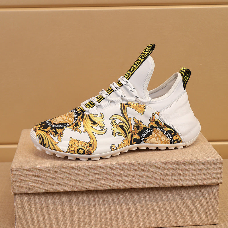 Men's Fashion Printed Platform Height Increasing Insole Sneakers