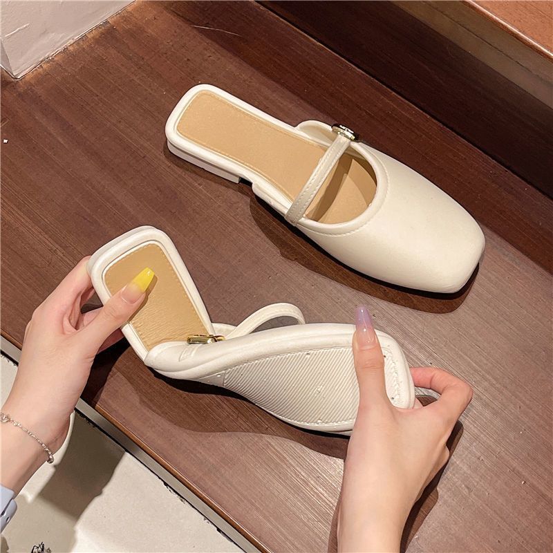 Women's Closed Toe Half Outer Wear Shallow Mouth Soft Muller Sandals