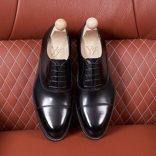 Men's Three-piece Formal Wear Genuine Breathable British Men's Business Leather Shoes