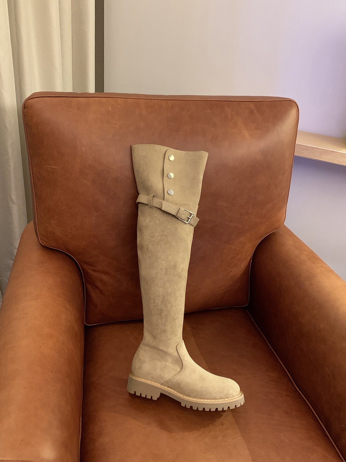 Women's Knee Knight Thick Bottom Fleece-lined Long Snow Boots