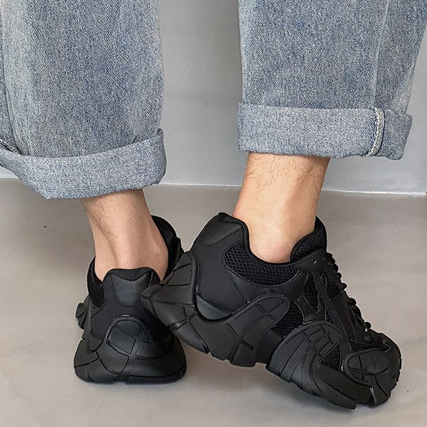 Men's Platform Dad Lightweight Black Versatile Design Men's Sports Shoes