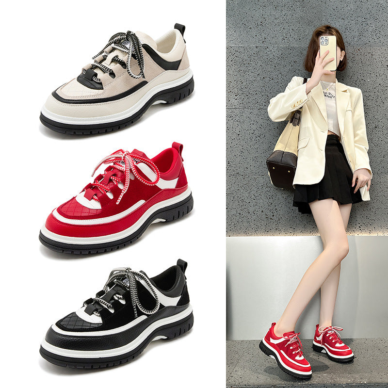 Women's Increasing Insole Classic Style Platform Panda Sneakers