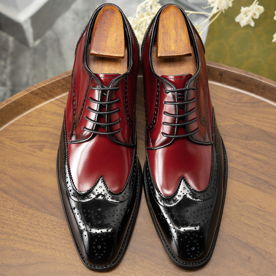 Men's Derby Business Formal Wear British Square Leather Shoes