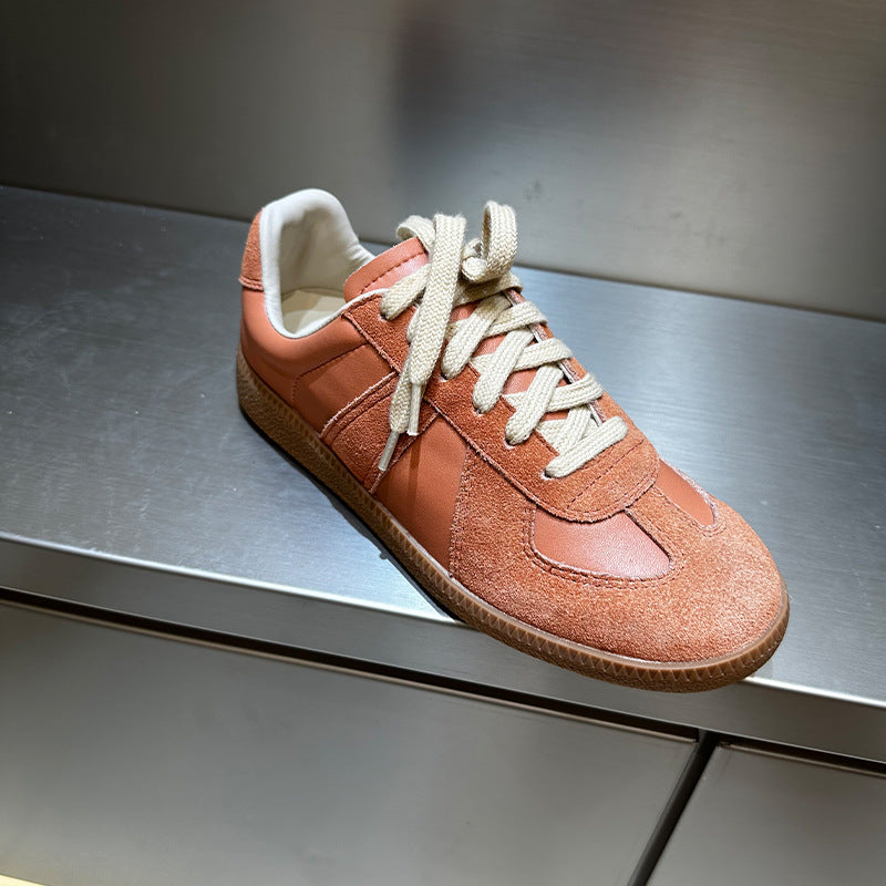 Women's Elk High Version Retro Genuine German Training Round Sneakers