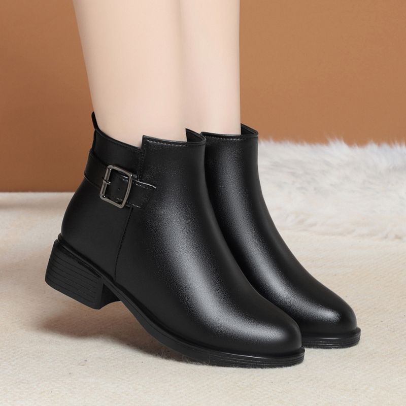 Women's Mom Real Wool Cotton Veet Short Women's Leather Boots