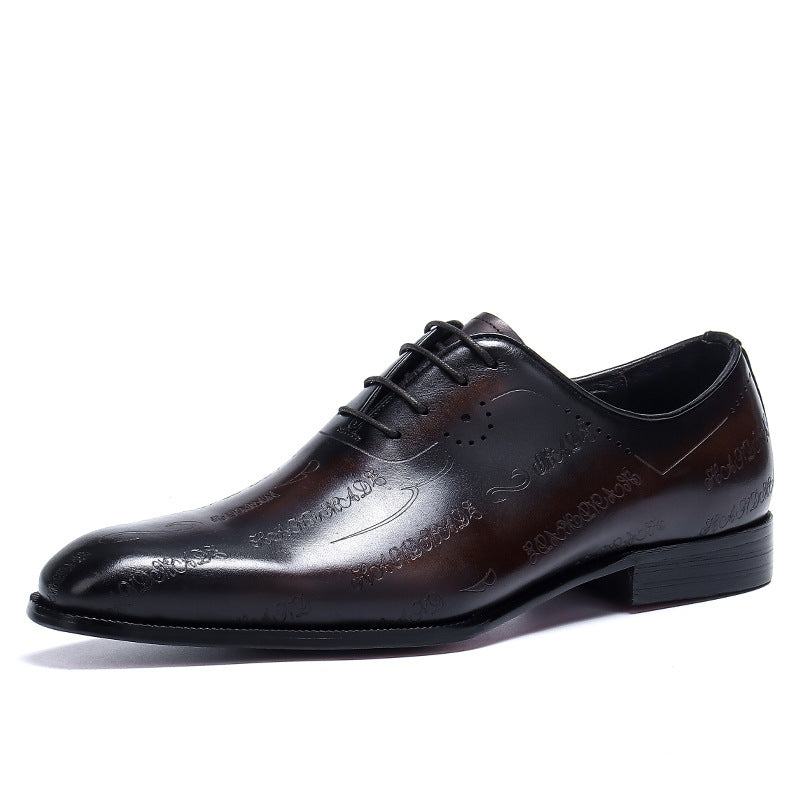 Men's Genuine Business Formal British Wedding Bridegroom Leather Shoes