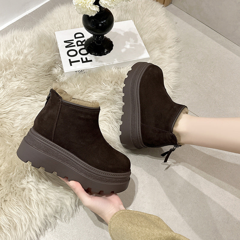 Genuine Platform Peas Fleece-lined Big Toe Women's Casual Shoes