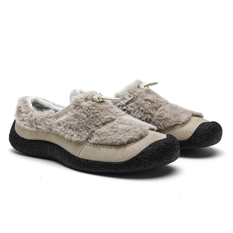 Women's Small Sheep Hooves Flat Warm Brush Outdoor Men's Shoes