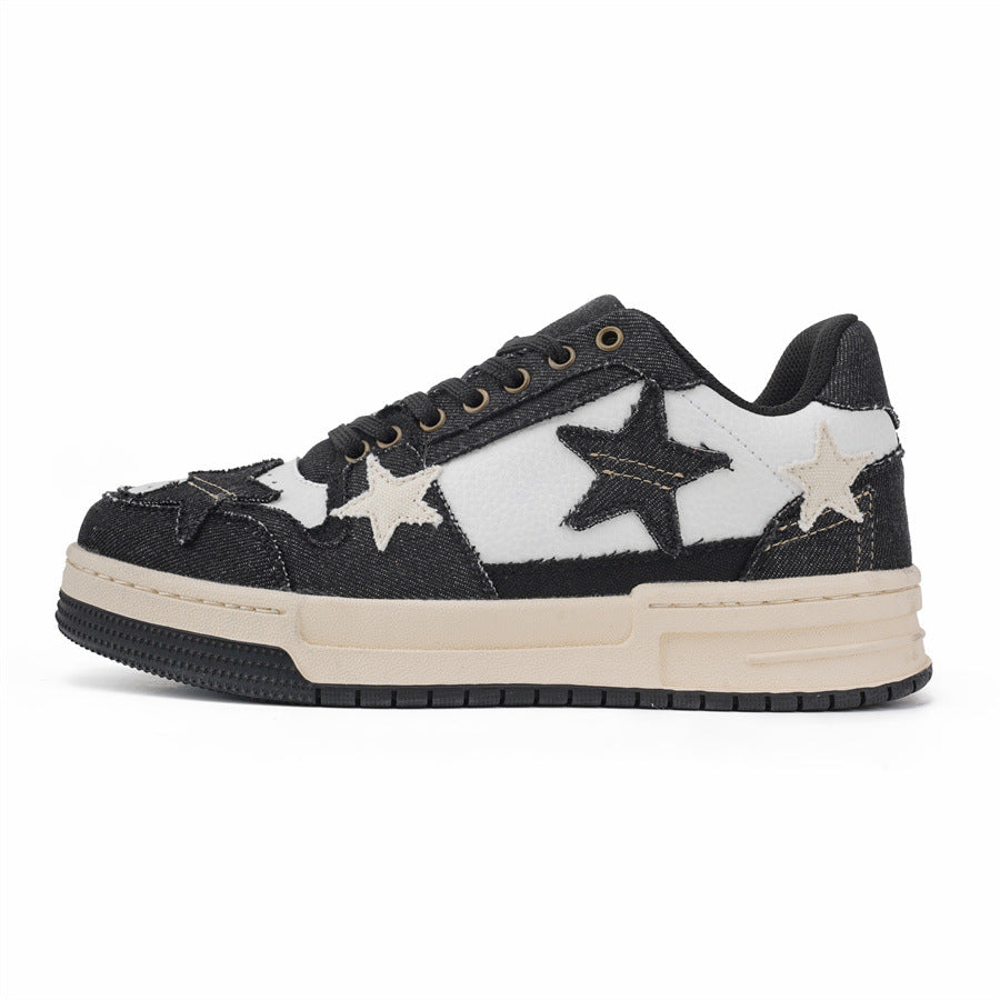 Women's & Men's Blue Stars Board Couple Height Increasing Sneakers