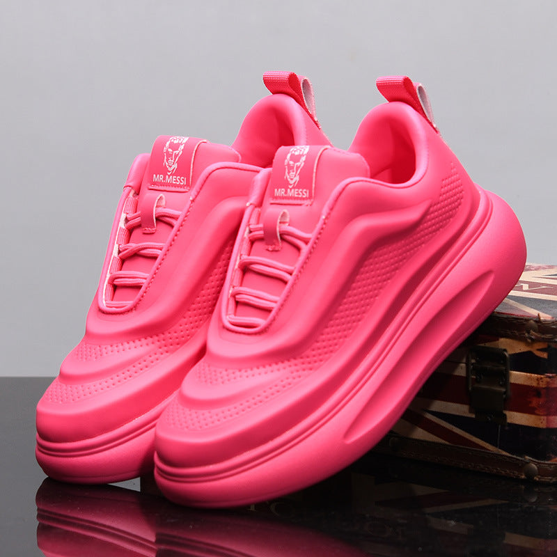 Men's & Women's Mcqueen White Platform Couple Hight Increasing Board Men's Casual Shoes