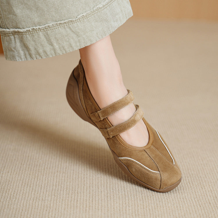 Women's Retro Style Thick Bottom Mary Jane Shallow Mouth Strap Round Women's Fashion Shoes