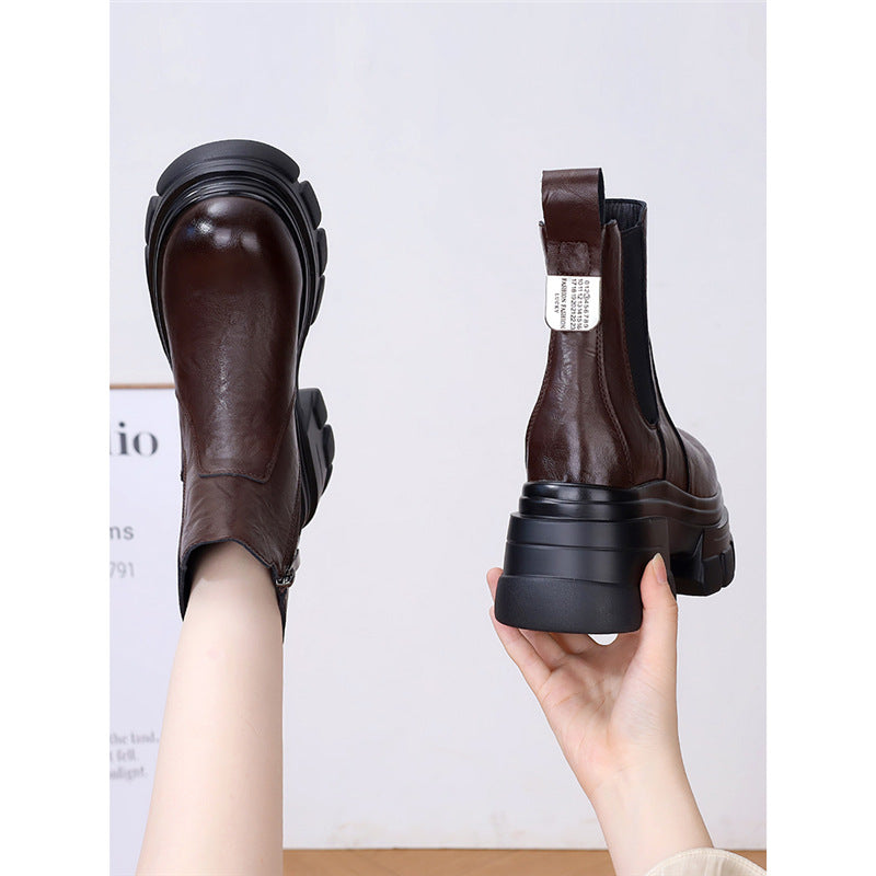 Women's Inner Martin Veet Padded Slim Small Thick Women's Leather Boots