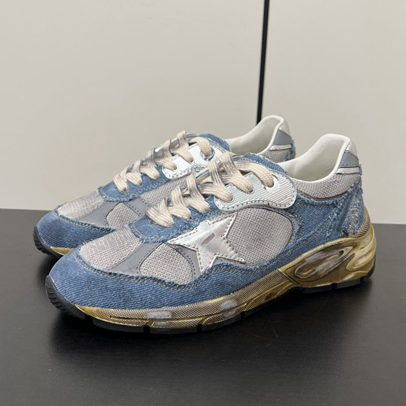 Goose Couple Mesh Distressed Retro Dirty Thick Women's Sports Shoes
