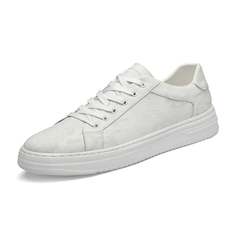 Men's Skate White Low Top Handmade Flat Surface Skateboard Korean Men's Board Shoes
