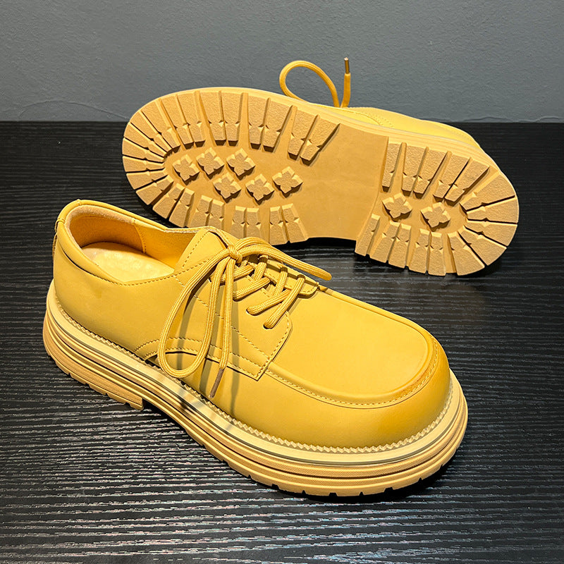 Men's White British Style Tooling Pumps Loafers