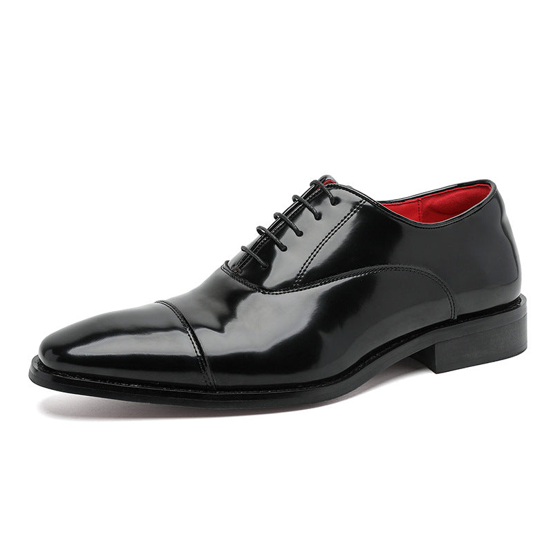 Men's Red Bottom Commuter Wedding Derby Leisure Black Patent Men's Casual Leather Shoes