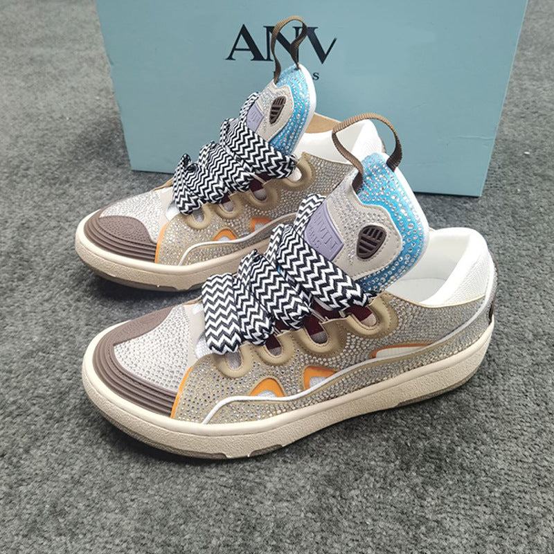 Women's & Men's Spring Low Trendy Couple Rhinestone Raise Men's Shoes