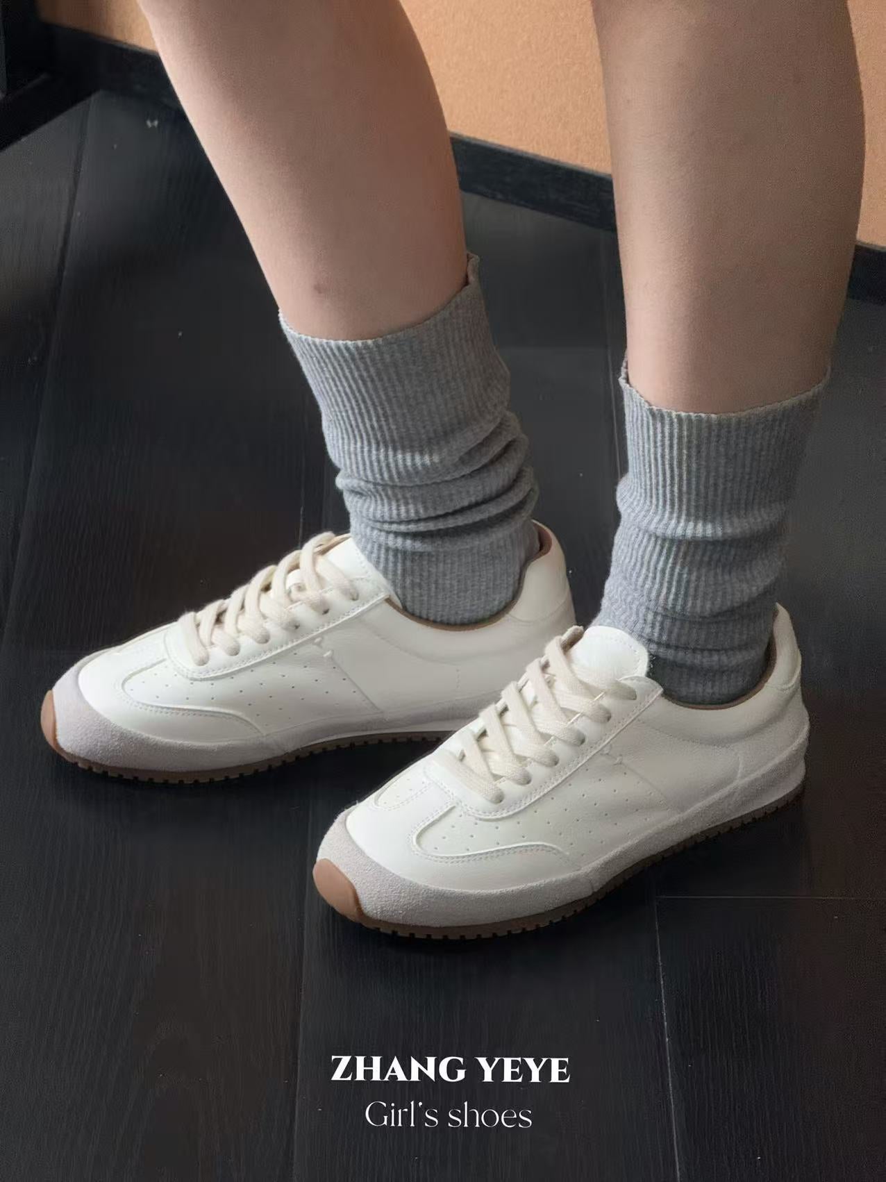 Women's Tendon Bottom Flat White Spring Soft Surface Top Layer Cowhide Women's Casual Shoes