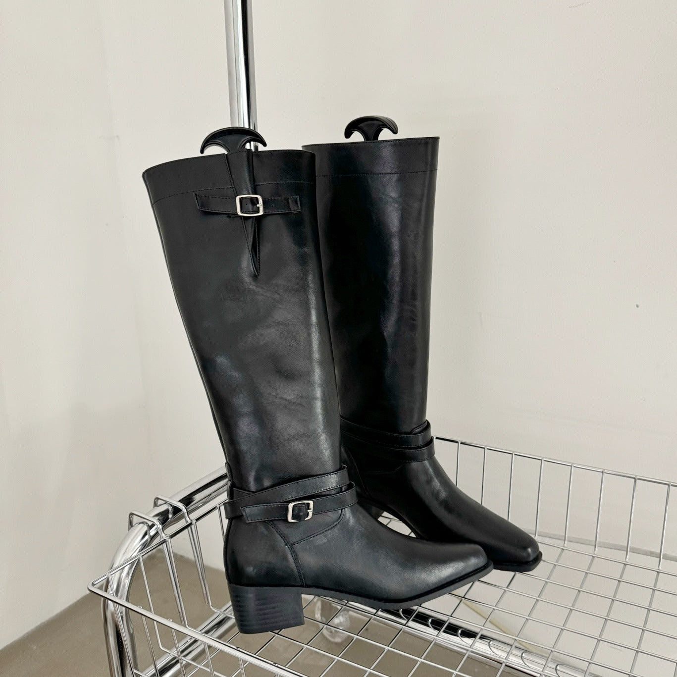 Women's The Knee Skinny Square Toe Chunky Heels