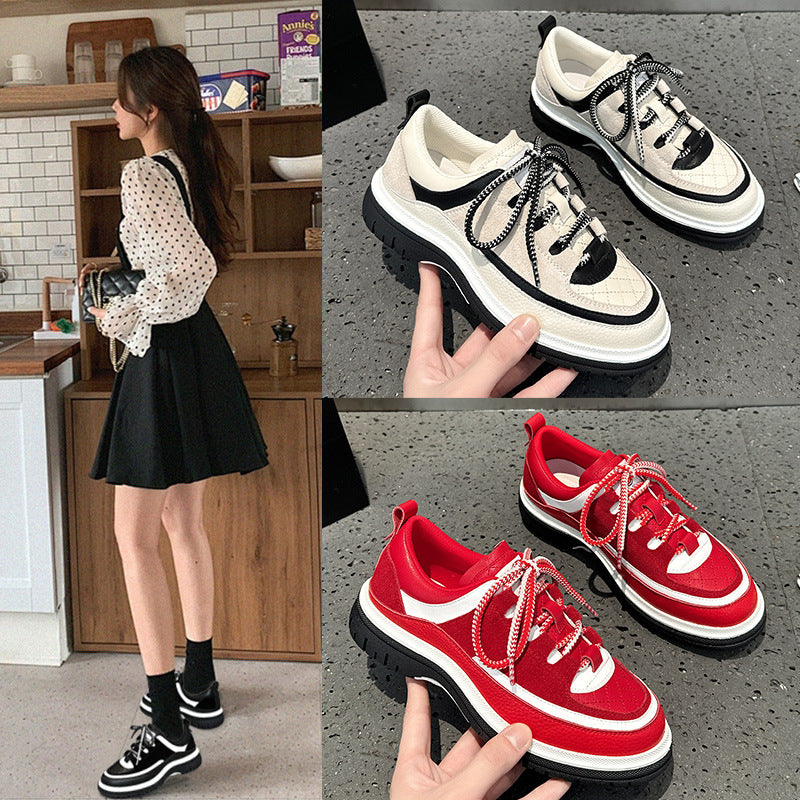 Women's Increasing Insole Classic Style Platform Panda Sneakers