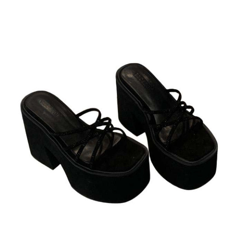 Women's Chunky Platform Outer Wear Super High Heels
