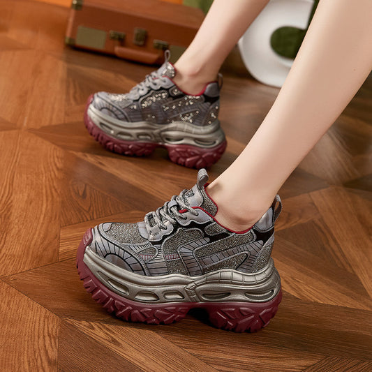 Women's Thick Bottom Height Increasing Insole Dad Autumn Small Men's Shoes