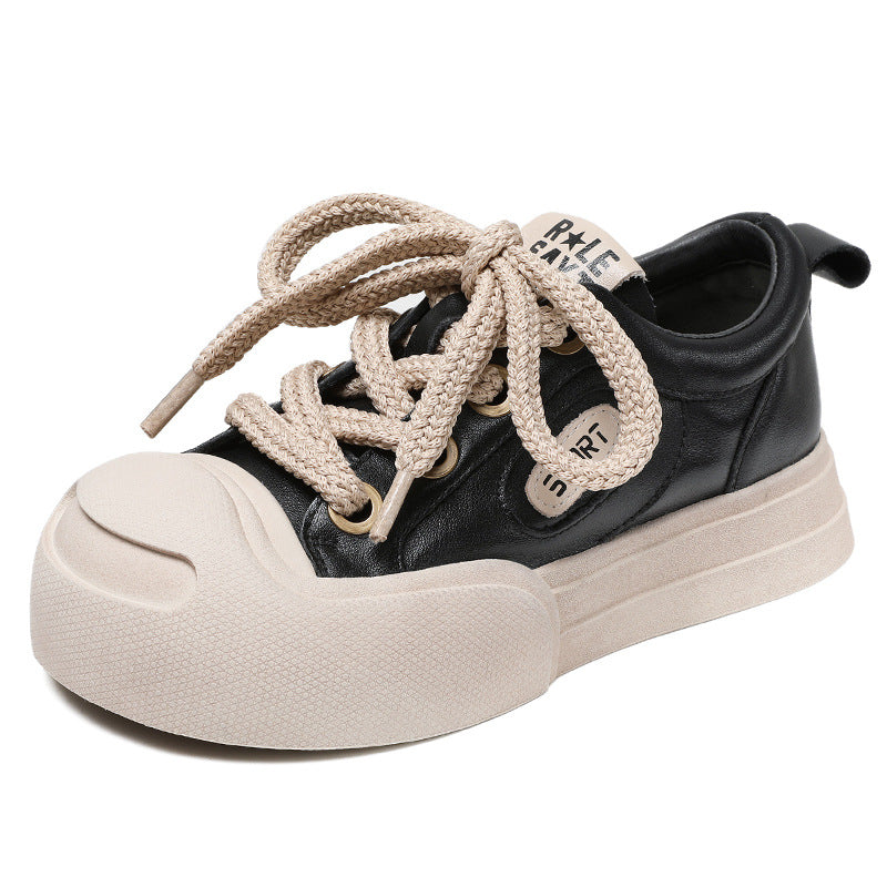 Women's Layer Cowhide Jack Purcell Spring Thick Casual Shoes