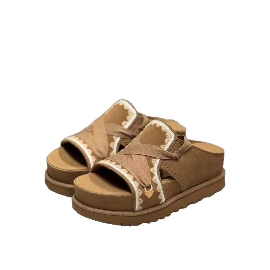 Women's Summer Outer Wear Height Increasing Seaside Platform Sandals