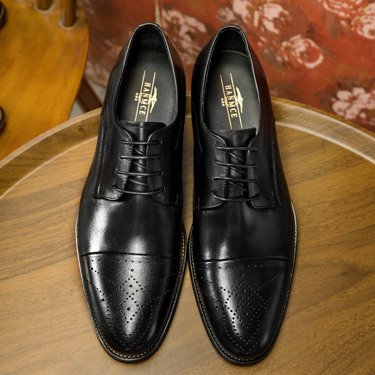 Men's Two-way Leisure Breathable Cowhide British Wedding Leather Shoes