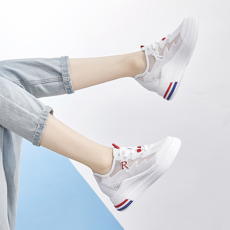 Women's Mesh Surface Breathable White For Invisible Sneakers