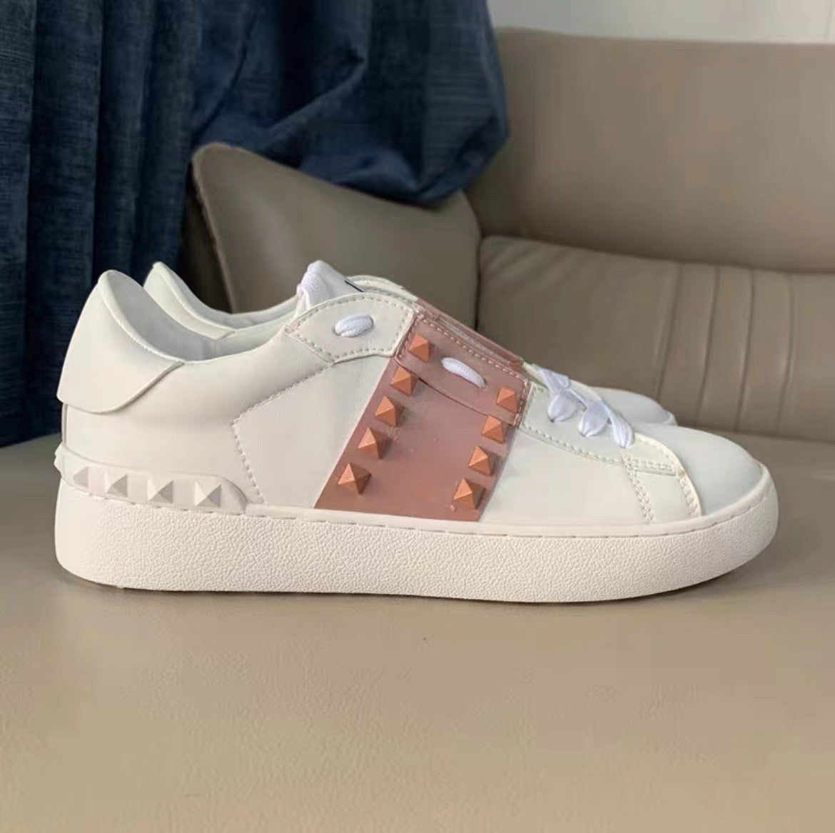 Women's & Men's Flat Platform Sports Dark Blue V Home Rivet Women's Casual Shoes