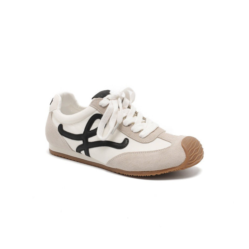 Women's Retro German Training Head Tilt Color Matching Sports Sneakers