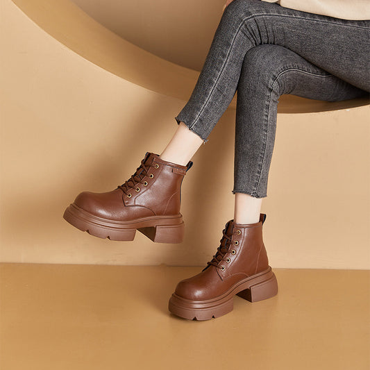 Women's Korean Platform Small Size Height Increasing Boots