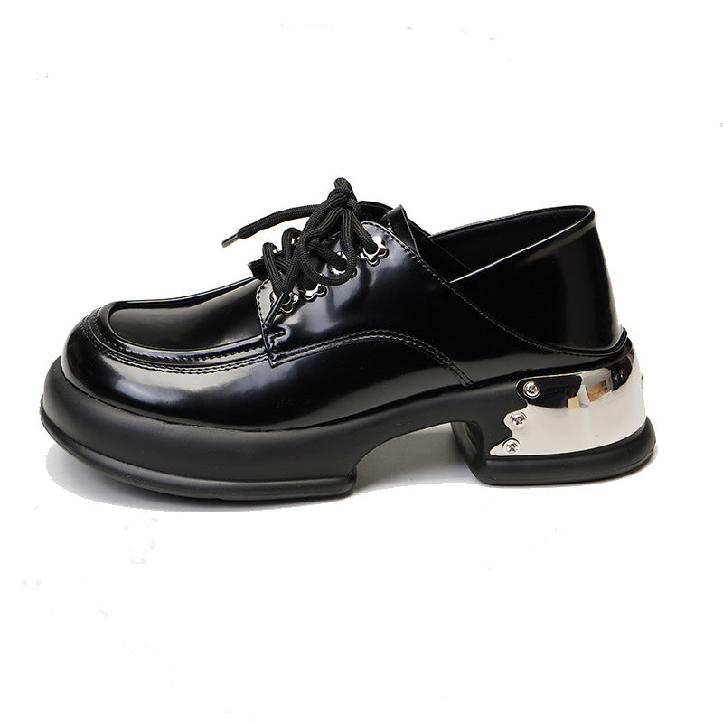 Jane British Style Authentic College Raise The Bottom Leather Shoes