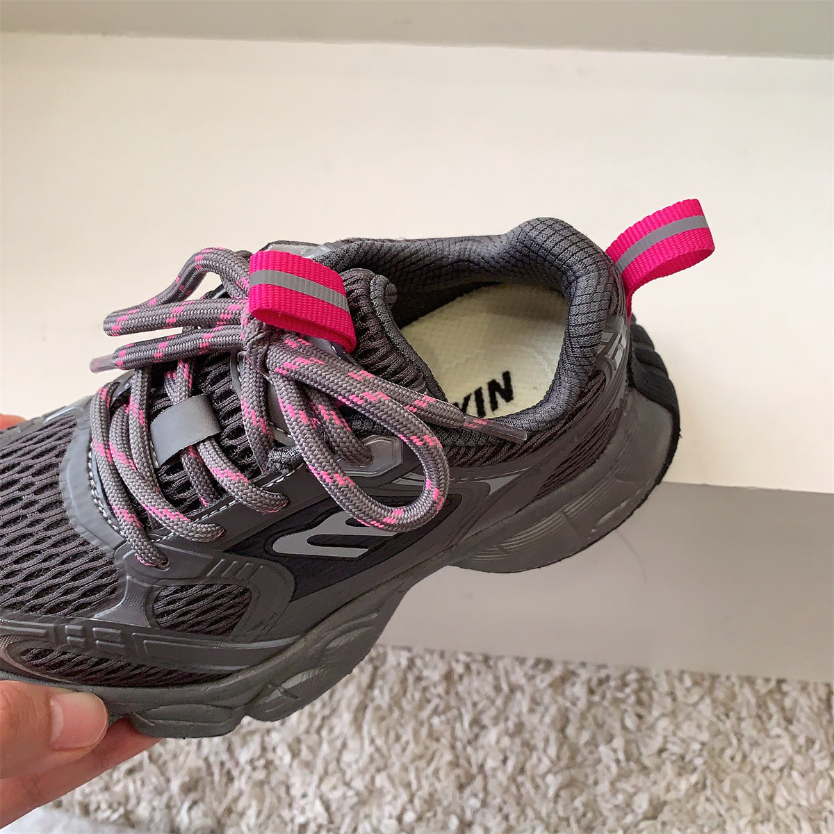Children's Retro Metallic Spring Daddy Mesh Breathable Boys For Catwalk Soft Children's Sports Shoes