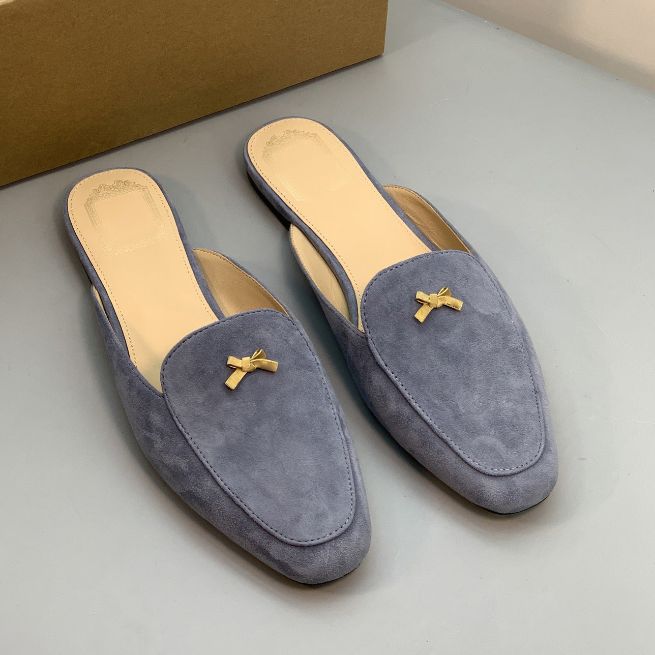 Women's Summer Bowknot Toe Cap Lazy Fashion Flat Slippers