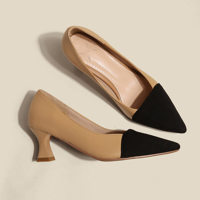 Women's High Multicolor Low-cut Slip-on Pointed Square Women's Fashion Shoes